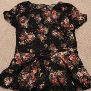 Lace peplum top